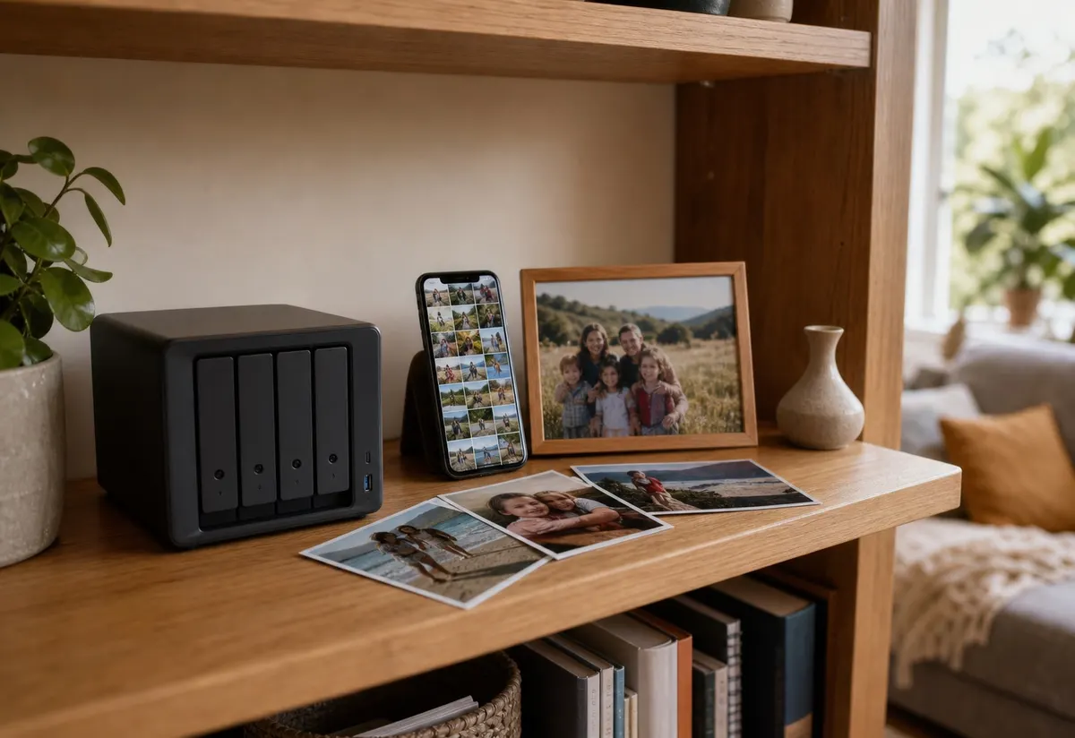 Illustration d'un NAS personnel pour conserver ses photos à la maison