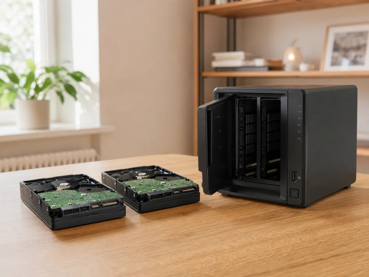 Illustration de disques durs NAS de huit téraoctets comparés avant l'achat