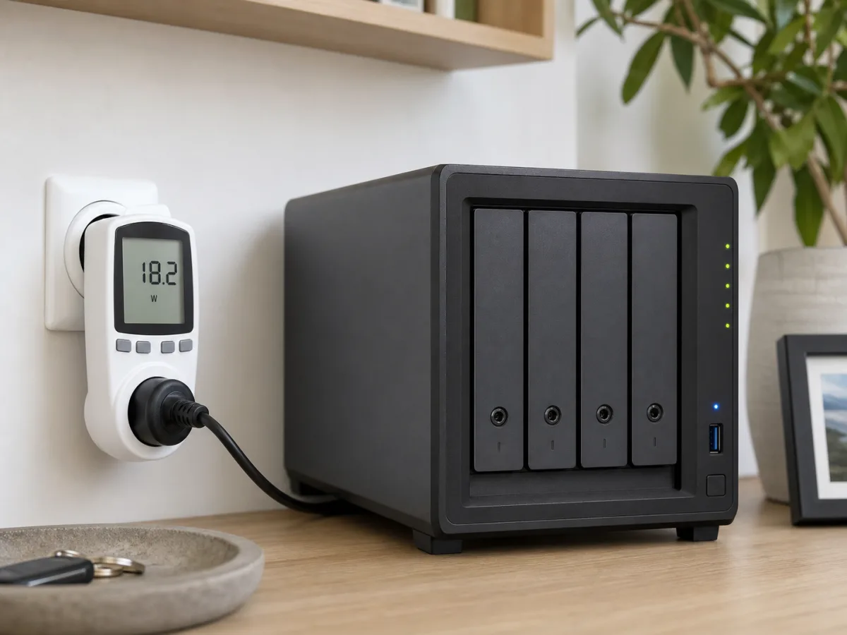 Illustration de la consommation électrique d'un NAS domestique