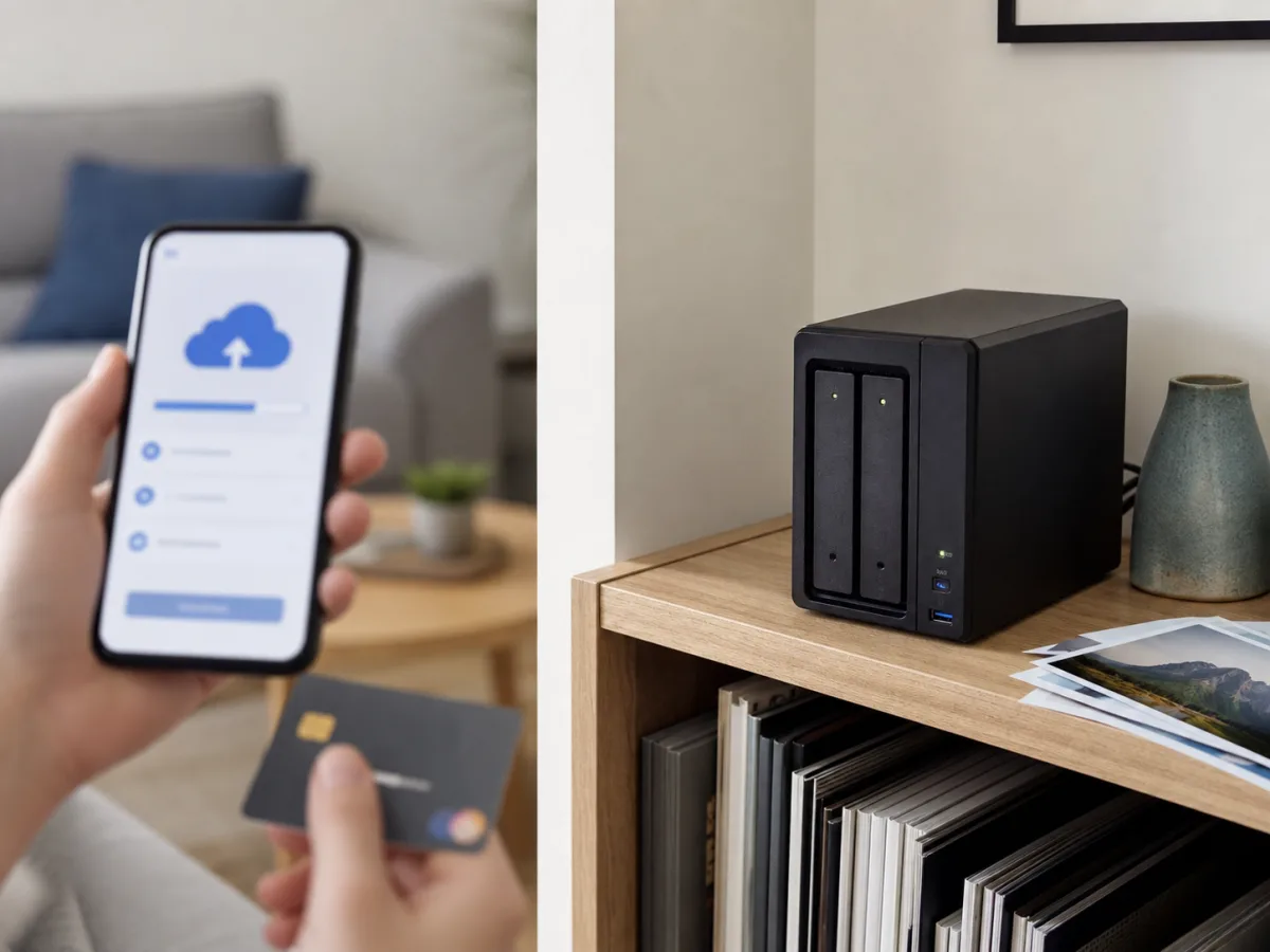 Photos de famille organisees entre telephone et NAS domestique