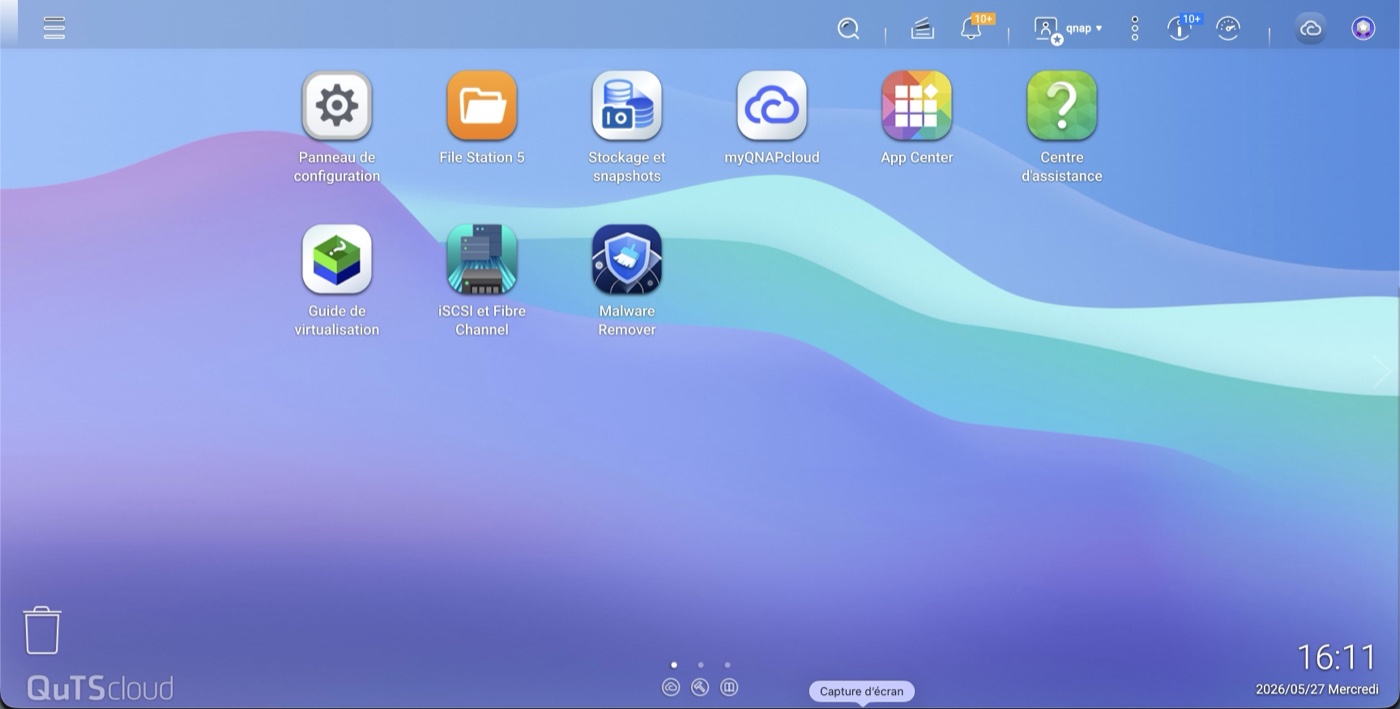 Interface QTS 5 sur QNAP TS-462A (vue 1)