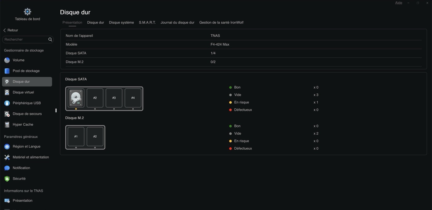 Interface TOS 6 sur TerraMaster F6-424 Max (vue 4)