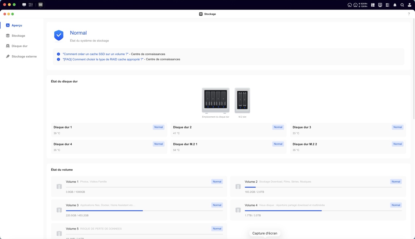 Interface UGOS Pro sur UGREEN NASync DXP480T Plus (vue 2)