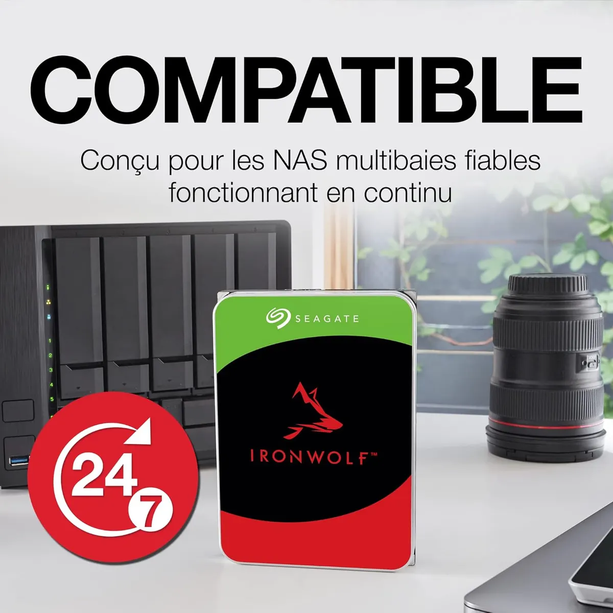 Seagate IronWolf 4 To - vue de côté