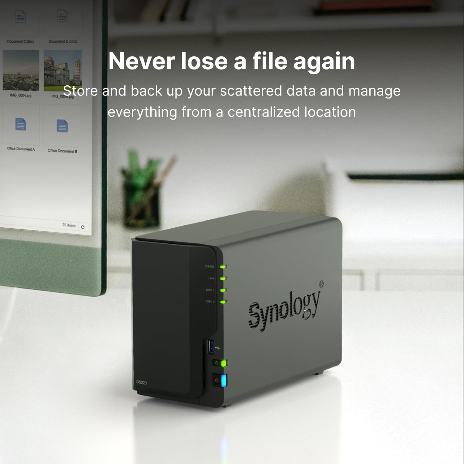 Synology DS223 - vue de côté
