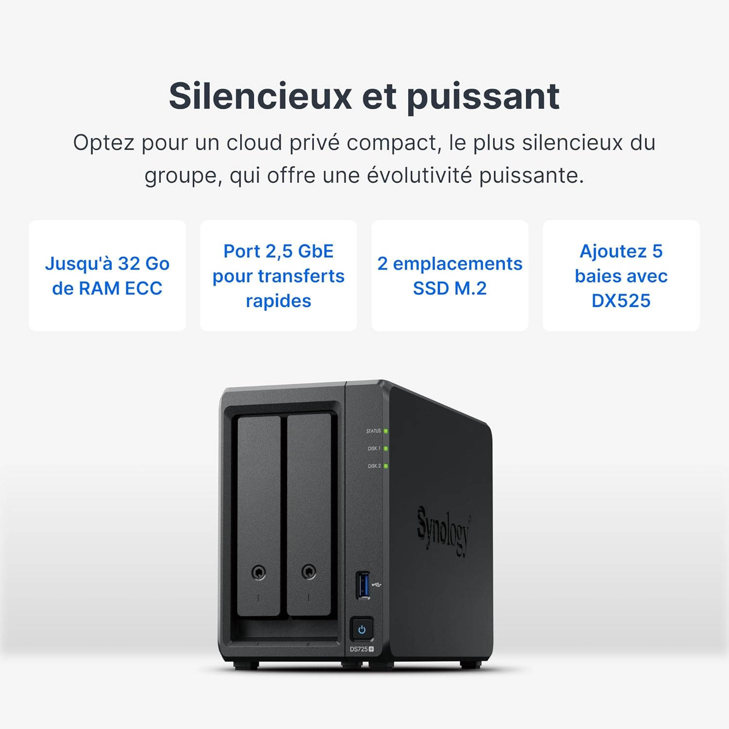 Synology DS725+ - ports et connectique