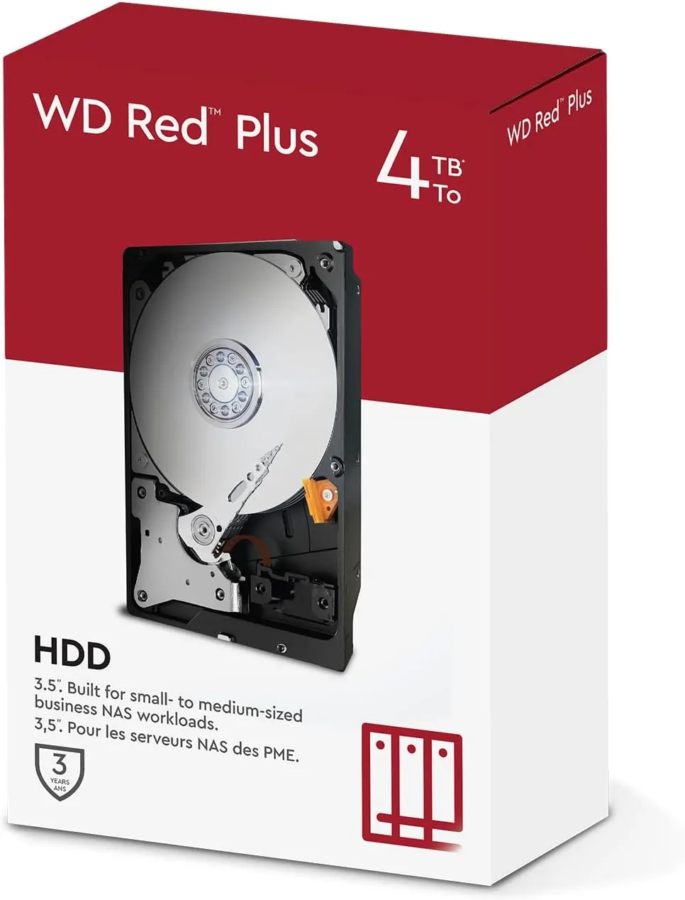 WD Red Plus 4 To - vue de côté